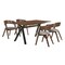 Armen Living Laredo and Jackie 5 Piece Walnut Rectangular Dining Set SETLRDIWA5E - alternate 1